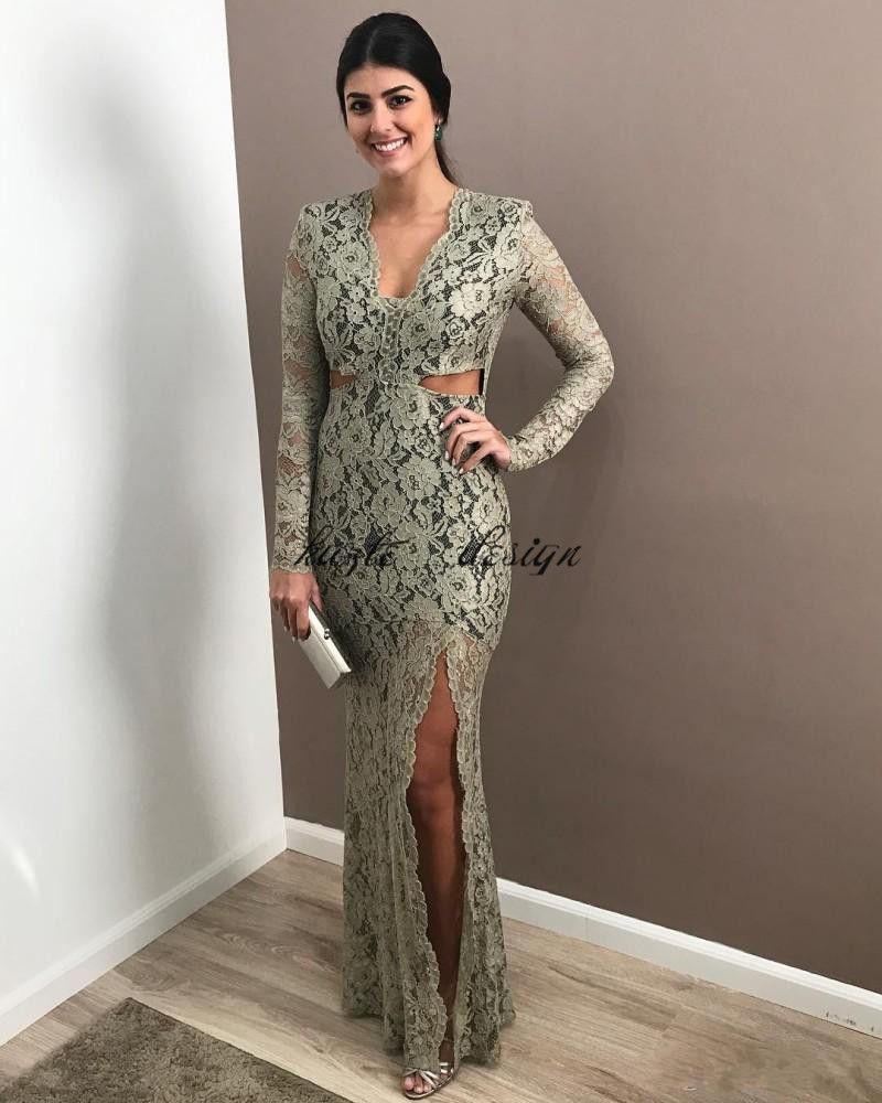 long sleeve long dresses for wedding guest