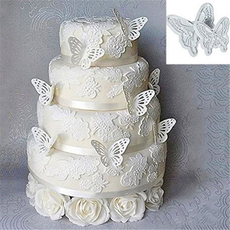 2020 Butterfly Cake Mould Fondant Decorating Cookie Plunger