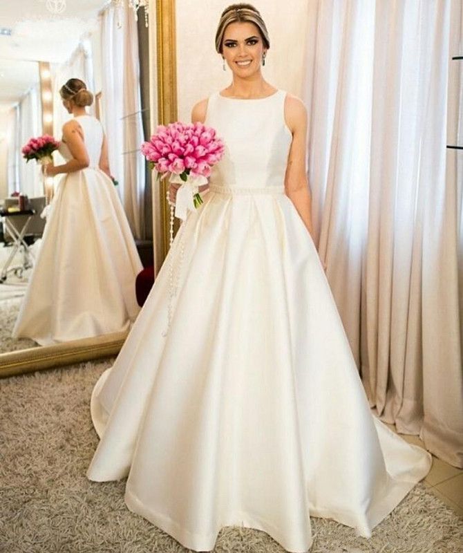 simple floor length wedding dresses