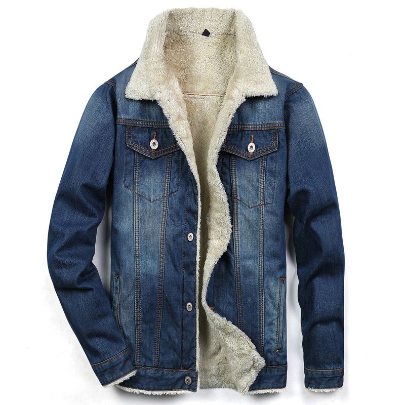 lamb wool denim jacket