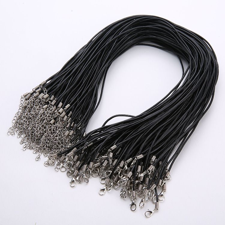 Collar de Cordón Encerado CHEPL Cuerda de Collar Negro Cordón para Collar con El Corchete Langosta para Collar Pulsera Accesorios de Fabricación de Joyas