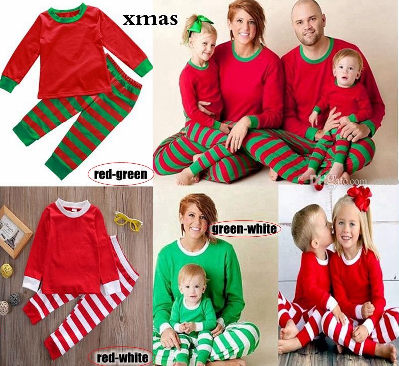 Retail Xmas Kids Adult Family Matching Christmas Deer Red White Green Striped Pajamas Sleepwear Nightwear Pyjamas Bedgown Sleepcoat Nighty Baby Pajamas On Sale Best Pajamas For Kids From Melee 7 9 Dhgate Com