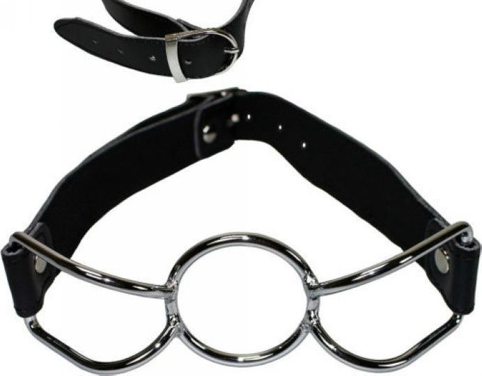 Genuine Leather Metal Open Mouth Spider Ring Gag Harness #R34 From ...