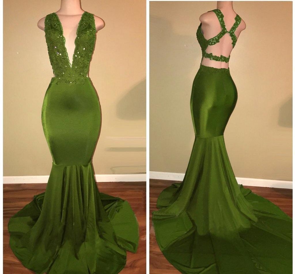 olive green evening dresses