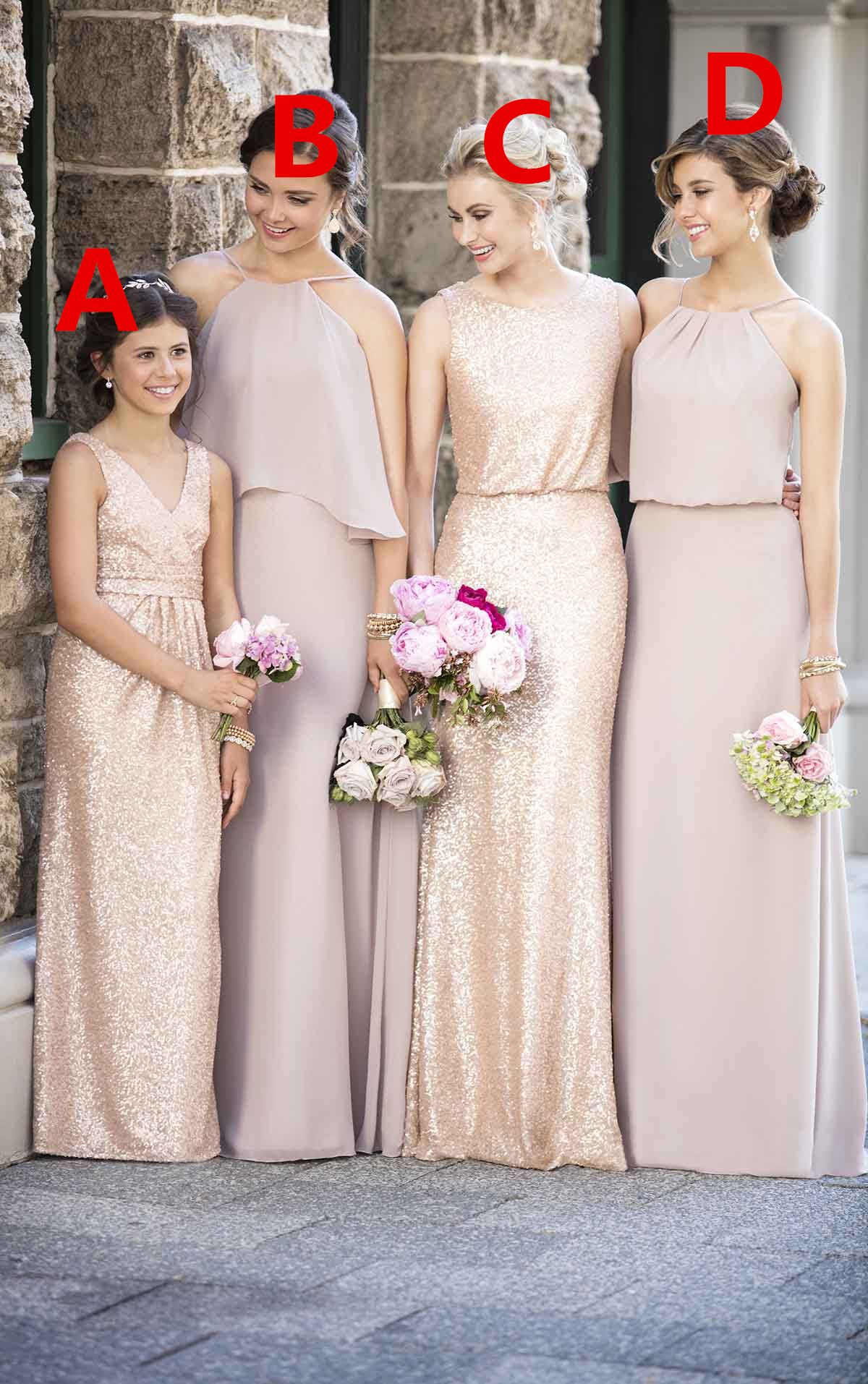 rose gold childrens bridesmaid dresses