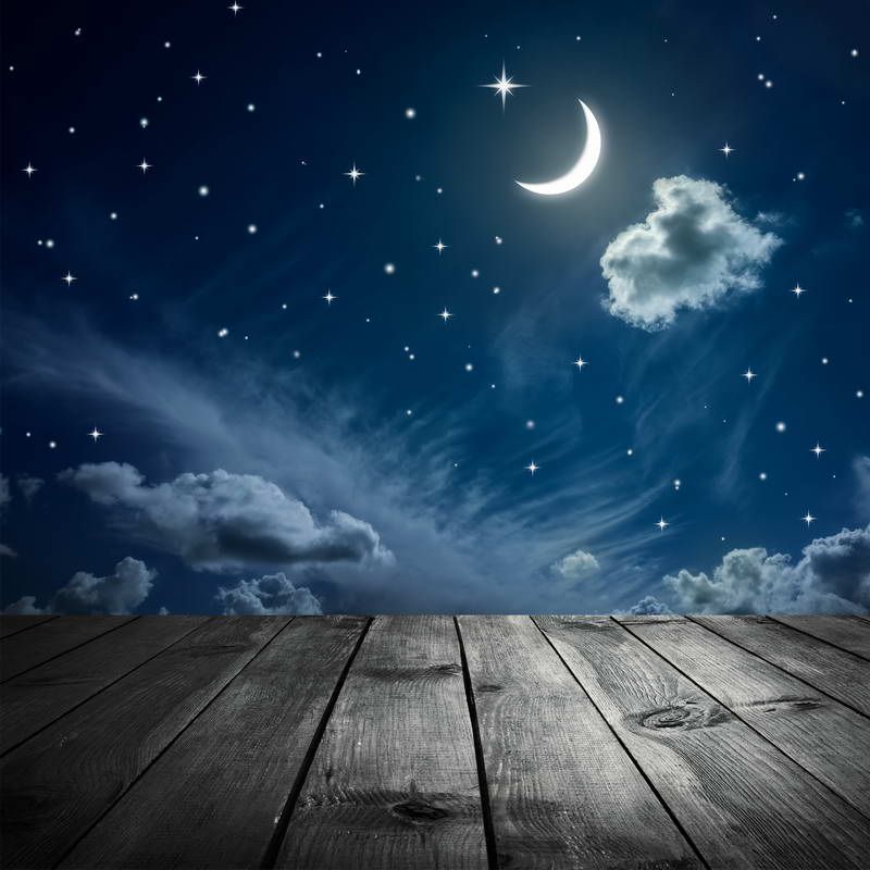 5x7ft Vinyl 3D Night Sky Moon Stars Heart Cloud Backdrop For Children Room  Photography Studio Background