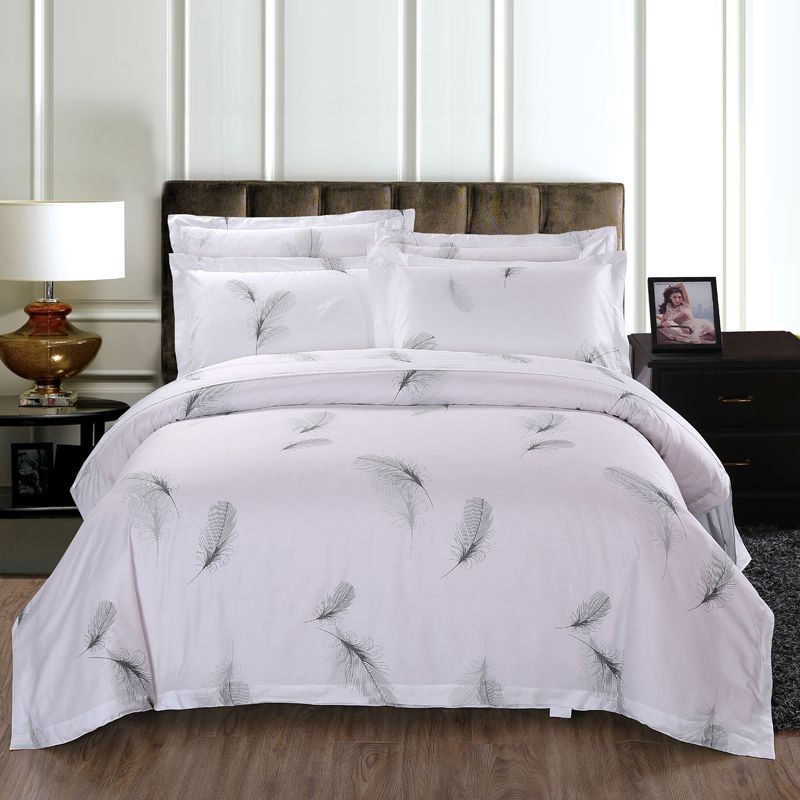 Bedding Set 100 Cotton Bed Linen Hotel White Feather Bed