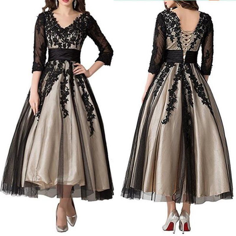 black long sleeve wedding guest dress