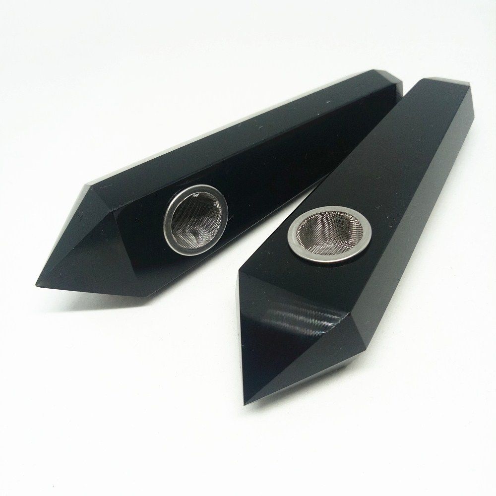 black obsidian crystal smoking pipe black obsidian crystal smoking pipe