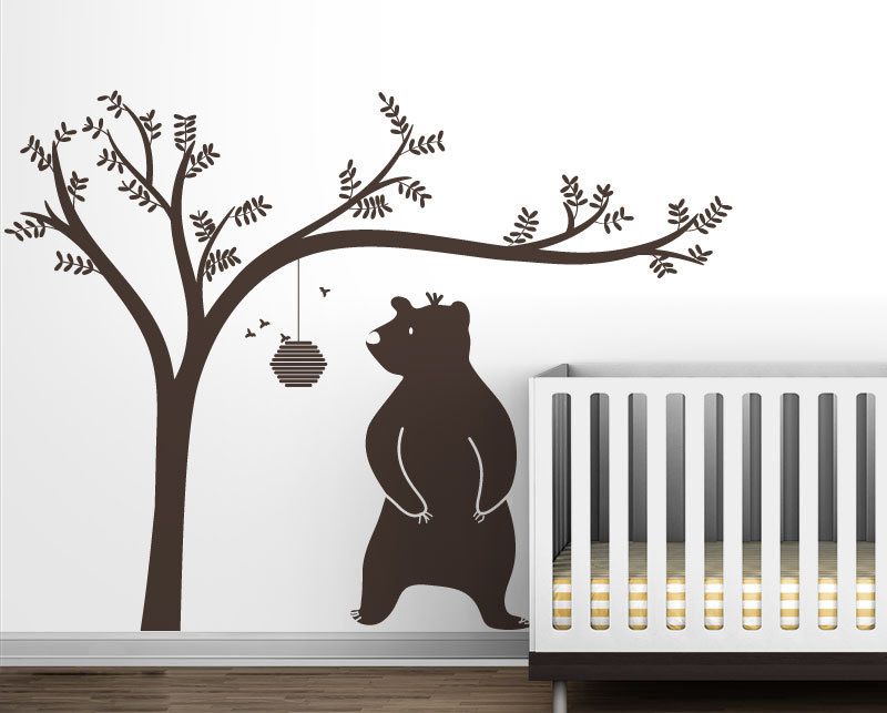 Acheter Grand Honeyland Stickers Muraux Arbre Blanc Decal Avec Ours Mignon Sticker Mural Pour Enfants Bebe Chambre Denfant Vinyle Stickers Muraux Art 32 De 41 07 Du Totwo3 Fr Dhgate Com