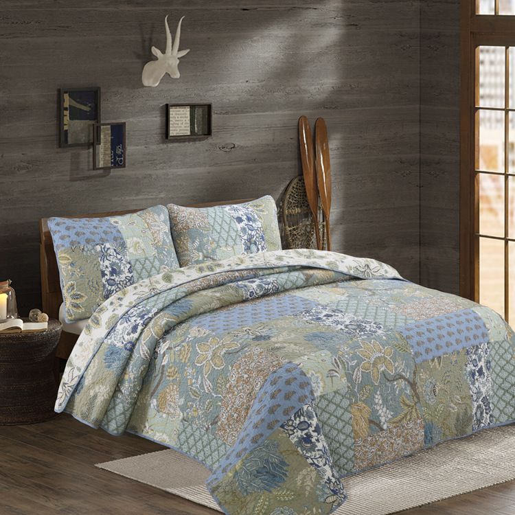 Pastoral Summer Quilt Set Quilt Pillow Case Blanket King Size 100