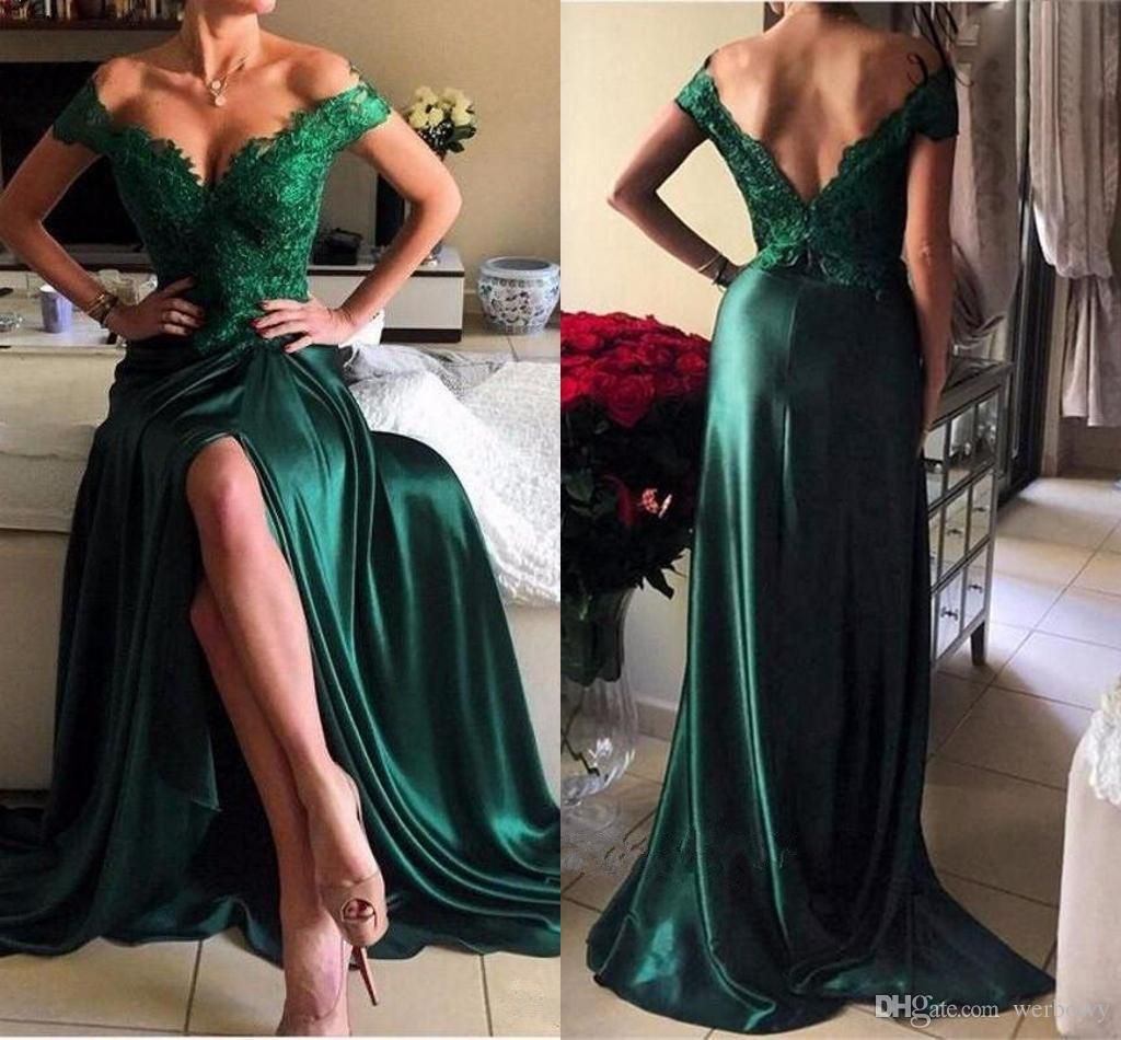 green maxi prom dress