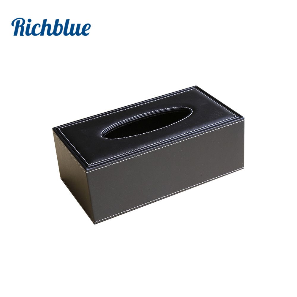 Imitation Suede Leather Rectangle Tissue Box Paper Dispenser Cover Napkin Holder