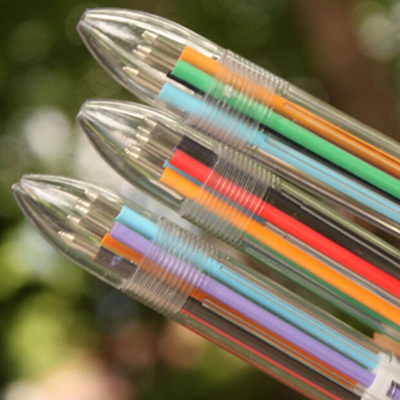 Multi-color 6 in 1 Color Ballpoint Pen Ball Point Pens Kids School Office Supply