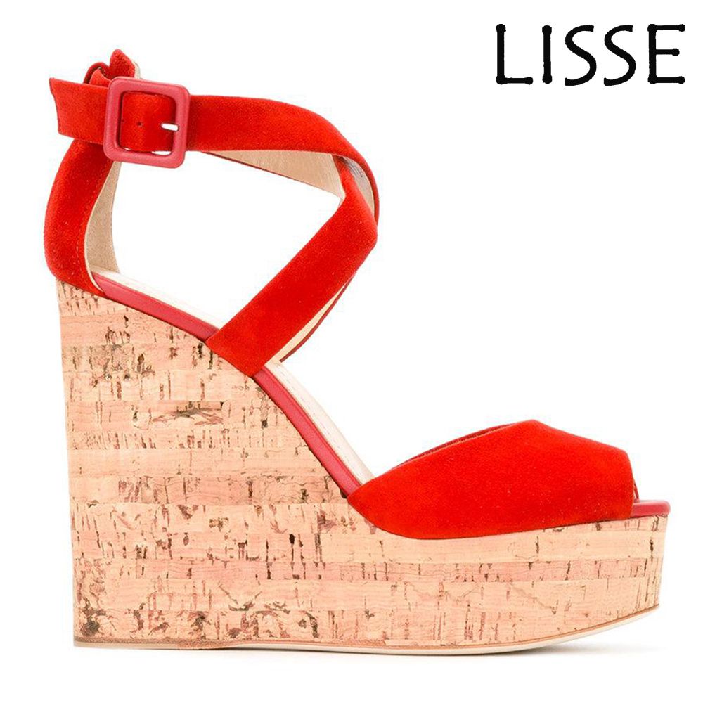 cork high heel sandals