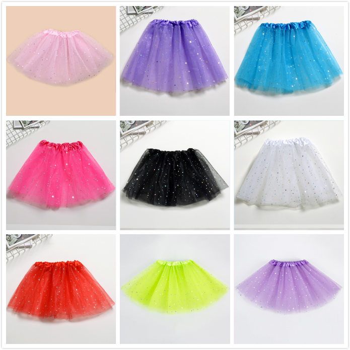 New Lace Yarn Girls Shining Star Dance Tutu Skirt Princess Childrens Puffy Skirts Xmas Party Dress Free Size Canada 21 From Dwtrade Cad 3 90 Dhgate Canada