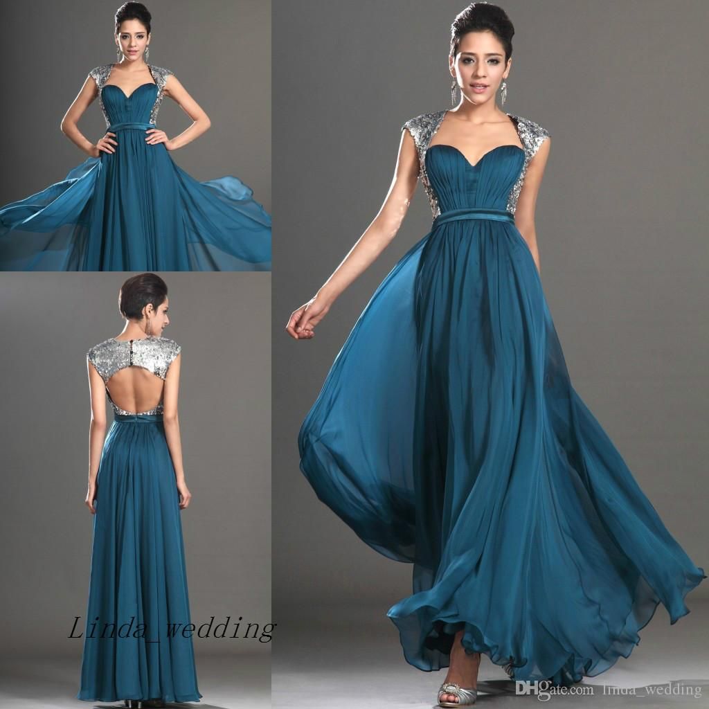 Compra Vestido De Noche Largo Color Verde Azulado Princesa Chiffon  Sweetheart Longitud Del Piso Sin Espalda Ocasión Especial Dresse Vestido De  Fiesta Barato | Entrega Rápida Y Calidad | Es.Dhgate