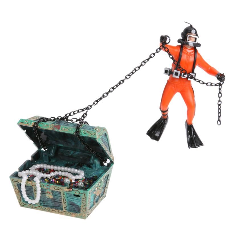 2019 Treasure Hunter Diver Figure Action Fish Diver Tank Ornament