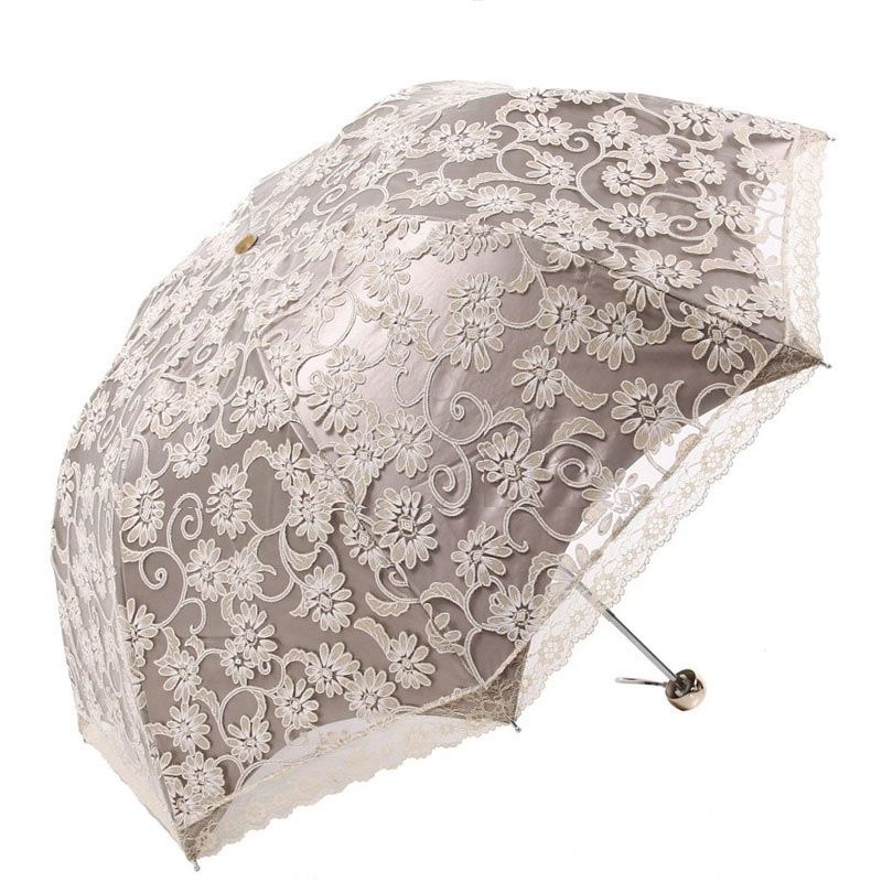 Paraguas la lluvia del sol de las mujeres Paraguas elegantes de la sombrilla del