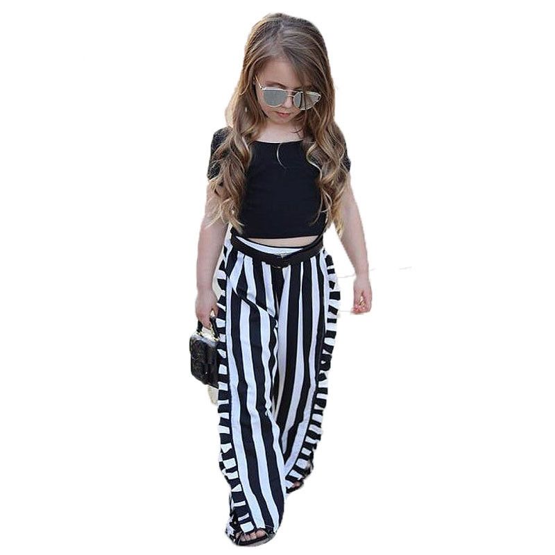 Compre Nueva Moda Ropa Para Ninas Juegos De Ropa Para Ninos Negro