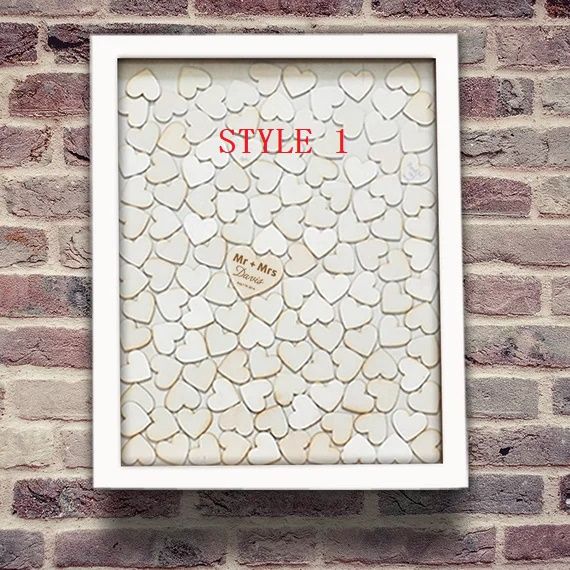 2019 Customize Guestbook White Frame Personalised Wedding Guest Book Customize Guestbook White Frame Personalised Wedding Guest Book Alternative Wood Heart Drop Box Top