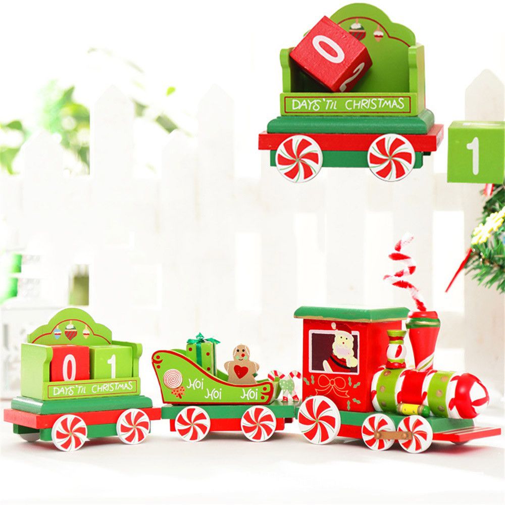 wooden christmas train