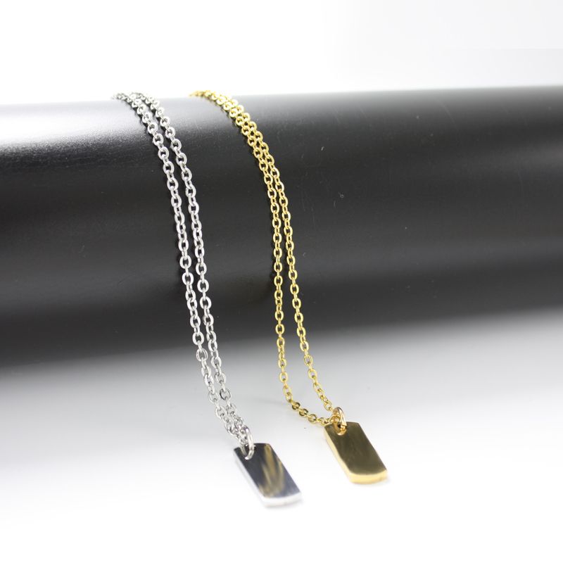 Collar inoxidable / collar para hombre pequeño colgante etiquetas de perro Ejército Placa de identificación