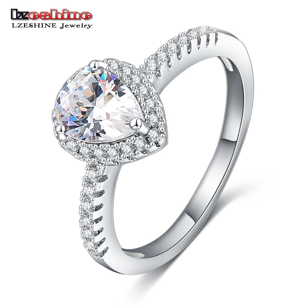 2019 Lzeshine Aanniversary Bands Pear Shape Cz Engagement Ring For