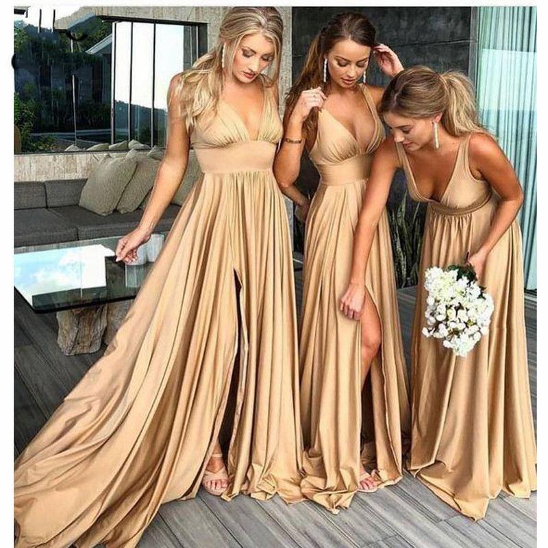 Acheter 2019 Excellente Robe De Soiree De Mariage Champagne