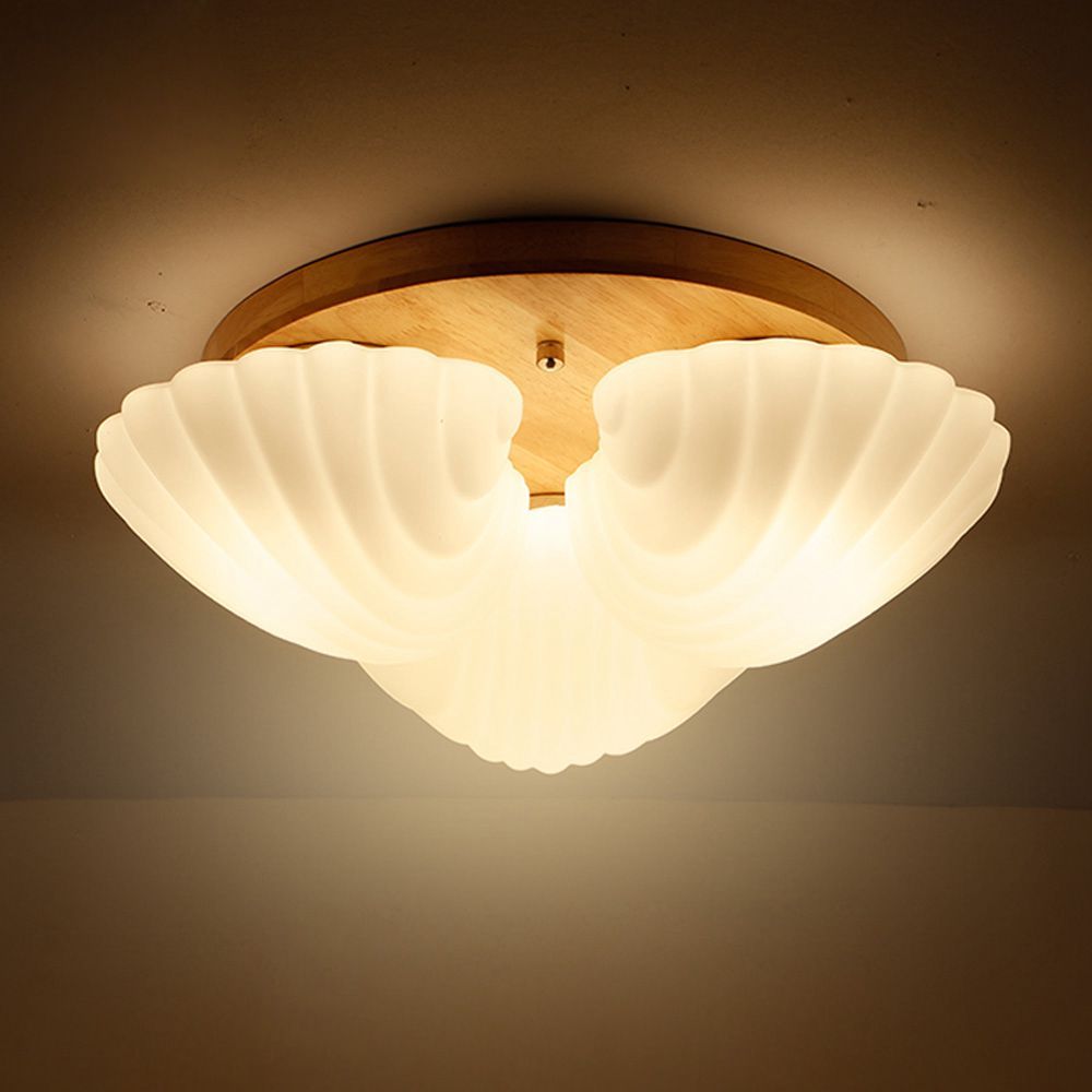 2019 Oovov Wood Glass Shell Ceiling Light Creative Baby Room Kids Room Bedroom Study Room Ceiling Lamps From Oovov 209 05 Dhgate Com