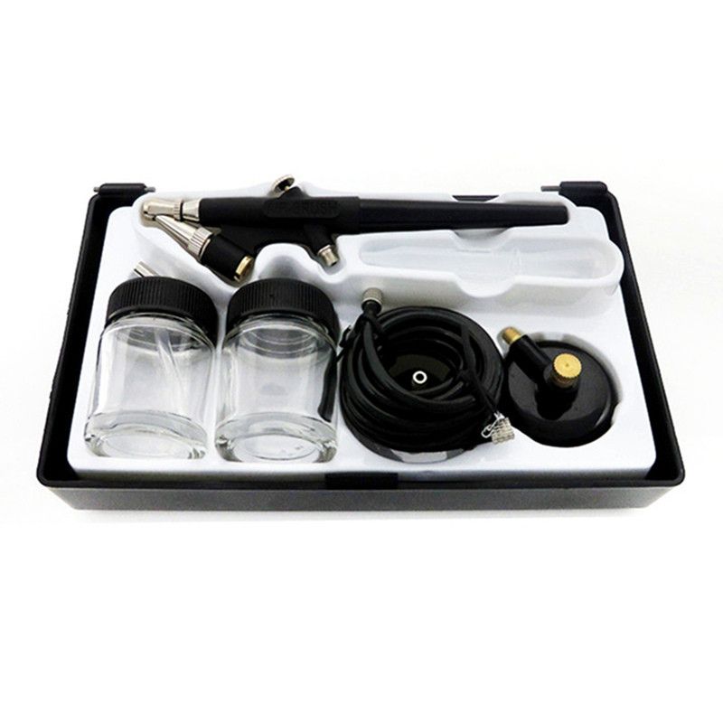 Portable mini cepillo de aire del compresor y pistola de pintura en Spray Kit A