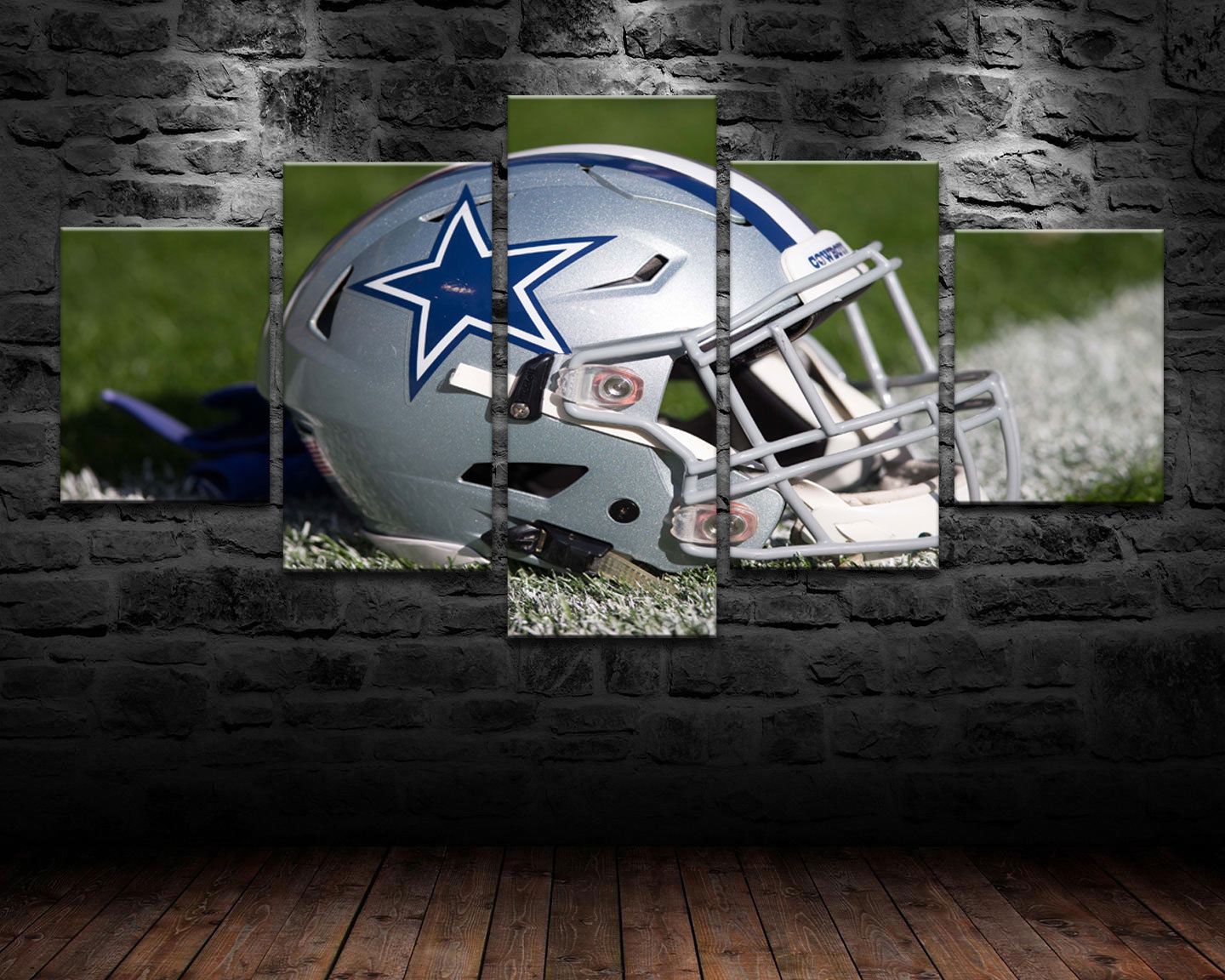 HD Print Oil Painting Decor Art on Canvas Dallas Cowboys Helmet 5PCS Unframed