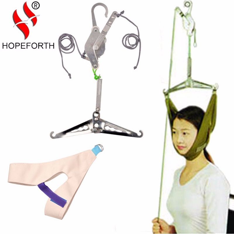 2019 Hopeforth Cervical Traction Over Door Neck Massager Neck Stretcher Device Kit Neck Stretcher Stretching Chiropractic Head Relaxation From