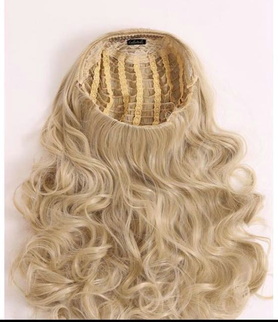 Black Blonde Curly 3 4 Human Hair Half Wigs Virgin Brazilian Human