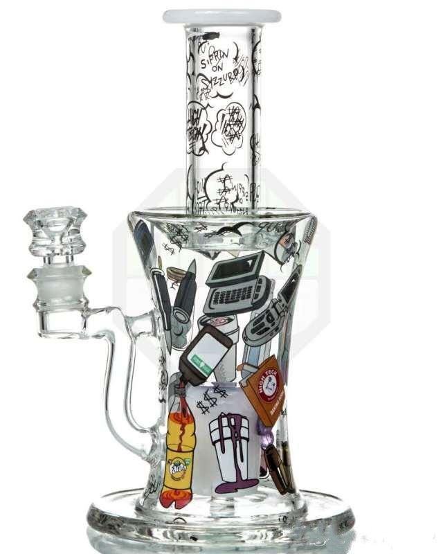 2021 Hitman Glass Bongs Cool Stickers Solid Glass Water Pipes Wax