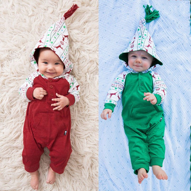 Acheter Pas Cher Nouveau Ne Bebe Garcon Vetements Fille Cerfs Imprimer Noel Romper Coton Enfants Vetements Capuche Romper Jumpsuit Outfit Vetements Bebe Enfant En Bas Age 0 24m Du 10 94 Fr Dhgate