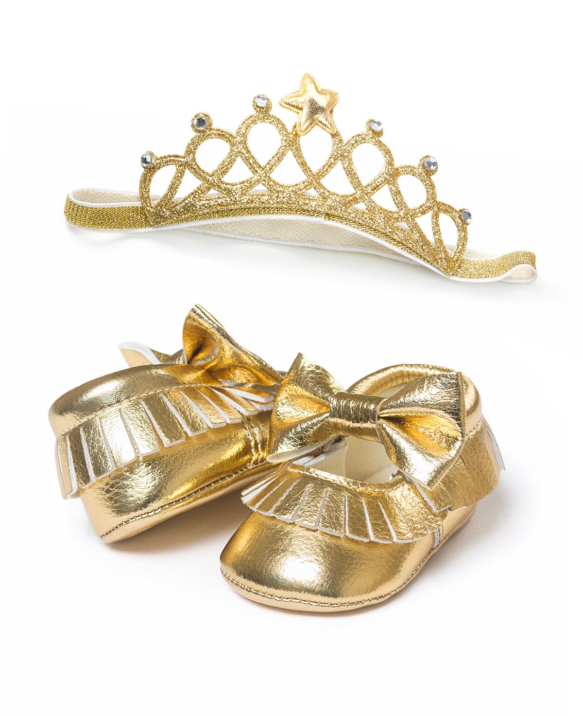 infant girl gold shoes