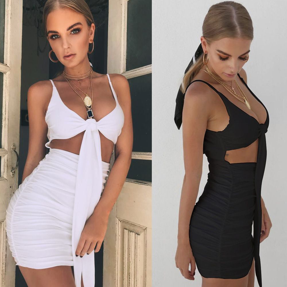 tie front bodycon dress