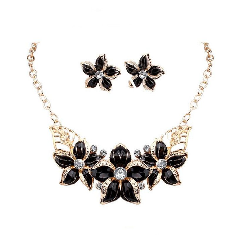 18K gold plated Rhinestone Korea Sunflower Crystal Necklaces AmaranTeen