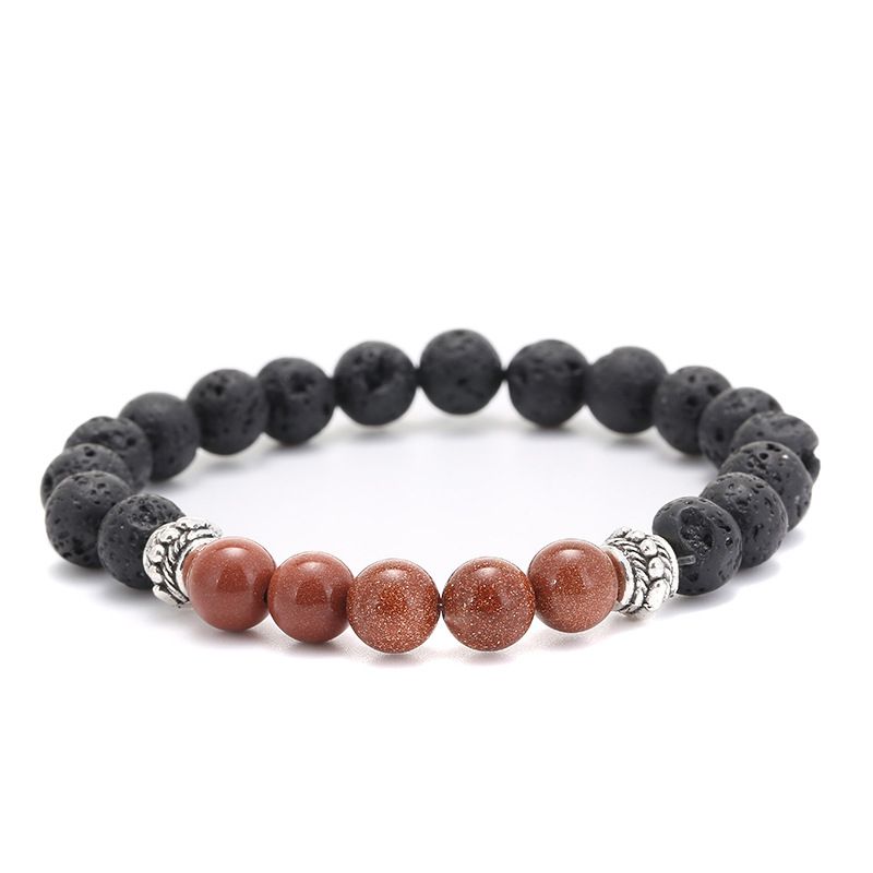 Pulseras de piedra volcánica ágata, piedra, conjunto de yoga, cuentas de buda, pulsera para hombre,