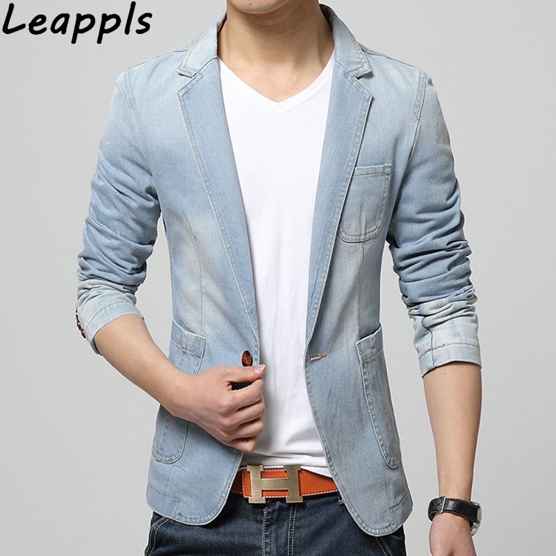 Compra Leappls Denim Jacket Hombres Blazer Lavado Severo Trajes De Algodón Para  Hombres Cowboy Blazer Jeans Chaqueta Jaqueta Ropa De Marca Casual Barato |  Entrega Rápida Y Calidad | Es.Dhgate