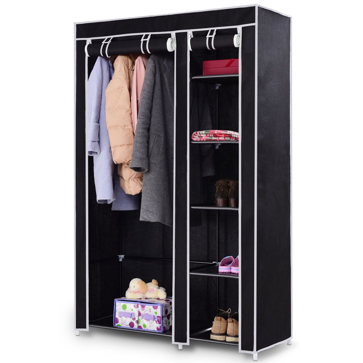 2019 69 Portable Closet Storage Organizer Clothes Wardrobe Shoe