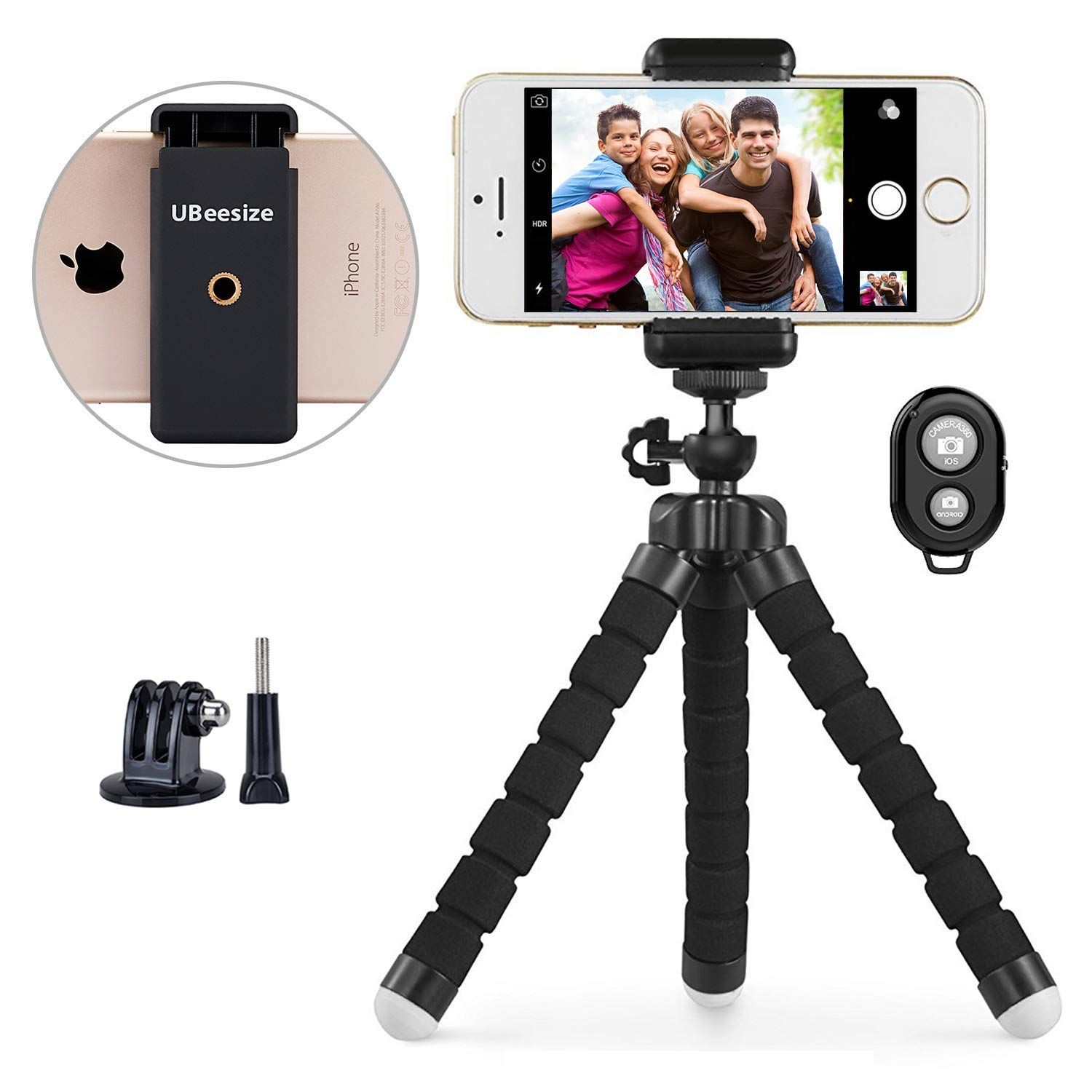 Compact Lightweight Lazy Mobile Phone Holder Folding Portable Universal Multifunctional Tripod Yellow