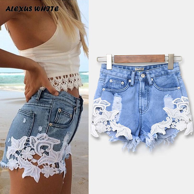 Acquistare Pantaloncini Corti A Vita Alta In Pizzo 2018 Pantaloncini Corti  A Vita Alta In Spiaggia Donna Estiva Resort Bohemia Jeans Corti S916  Economico | Consegna Veloce E Qualità | DHgate Italy