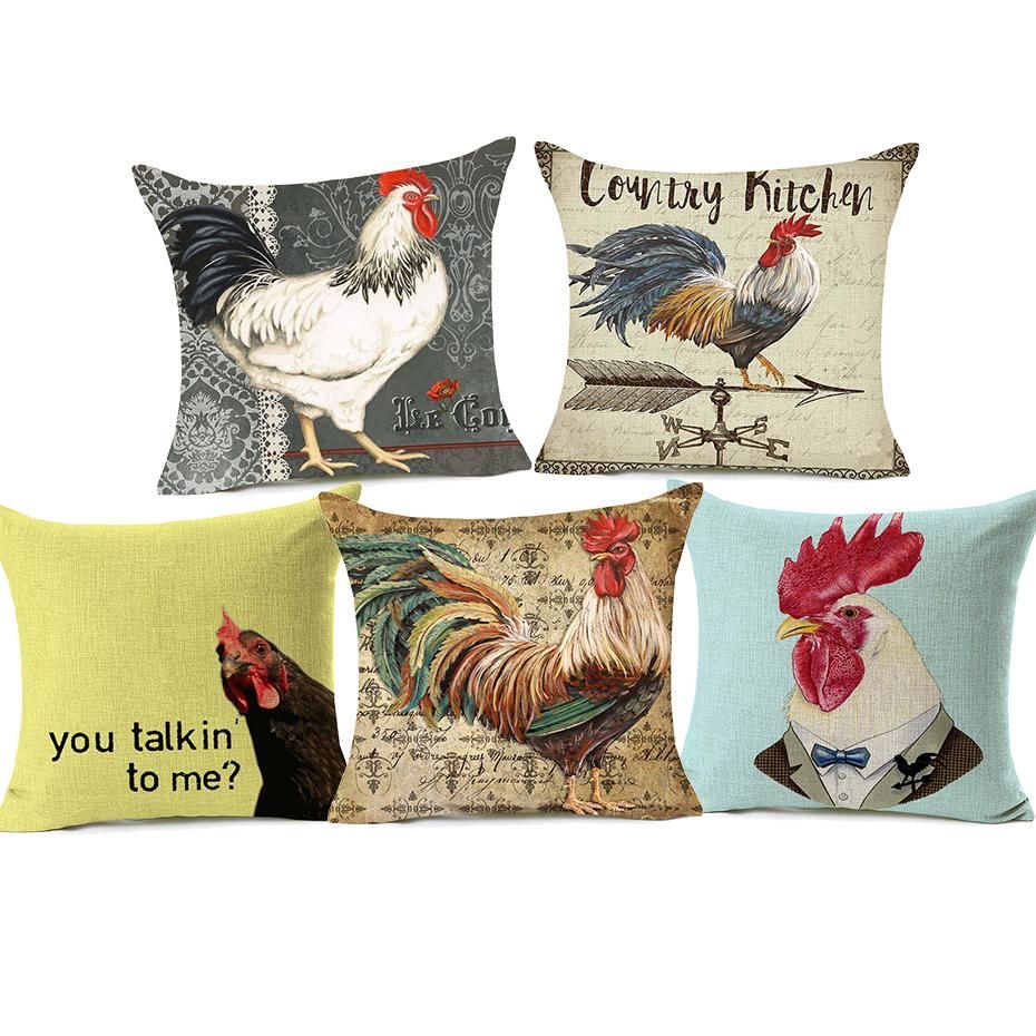Vintage Printing Throw Pillow Cases Cafe Sofa Pillow Cushion Cover Home Decor