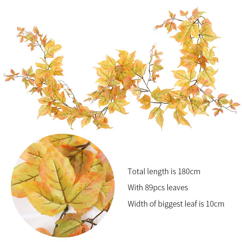 2021 Artificial Plants Silk Flower Leaves Autumn Fall Windowill Autumn