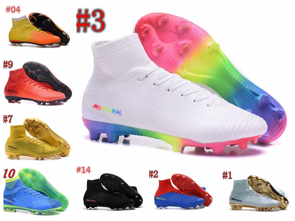 white rainbow original soccer cleats mercurial superfly