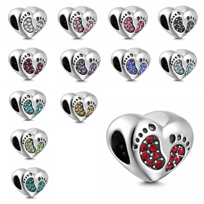 baby footprint charm bracelet
