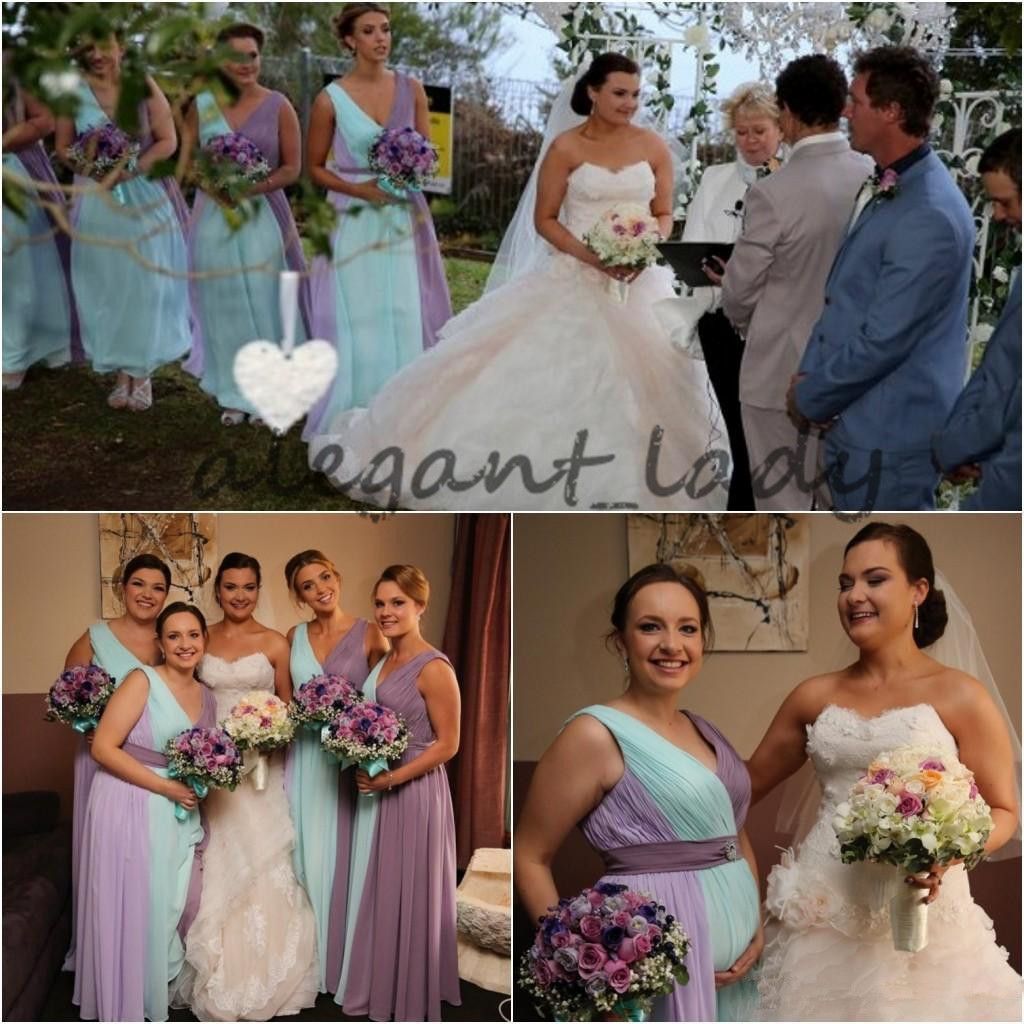 mint and lavender bridesmaid dresses