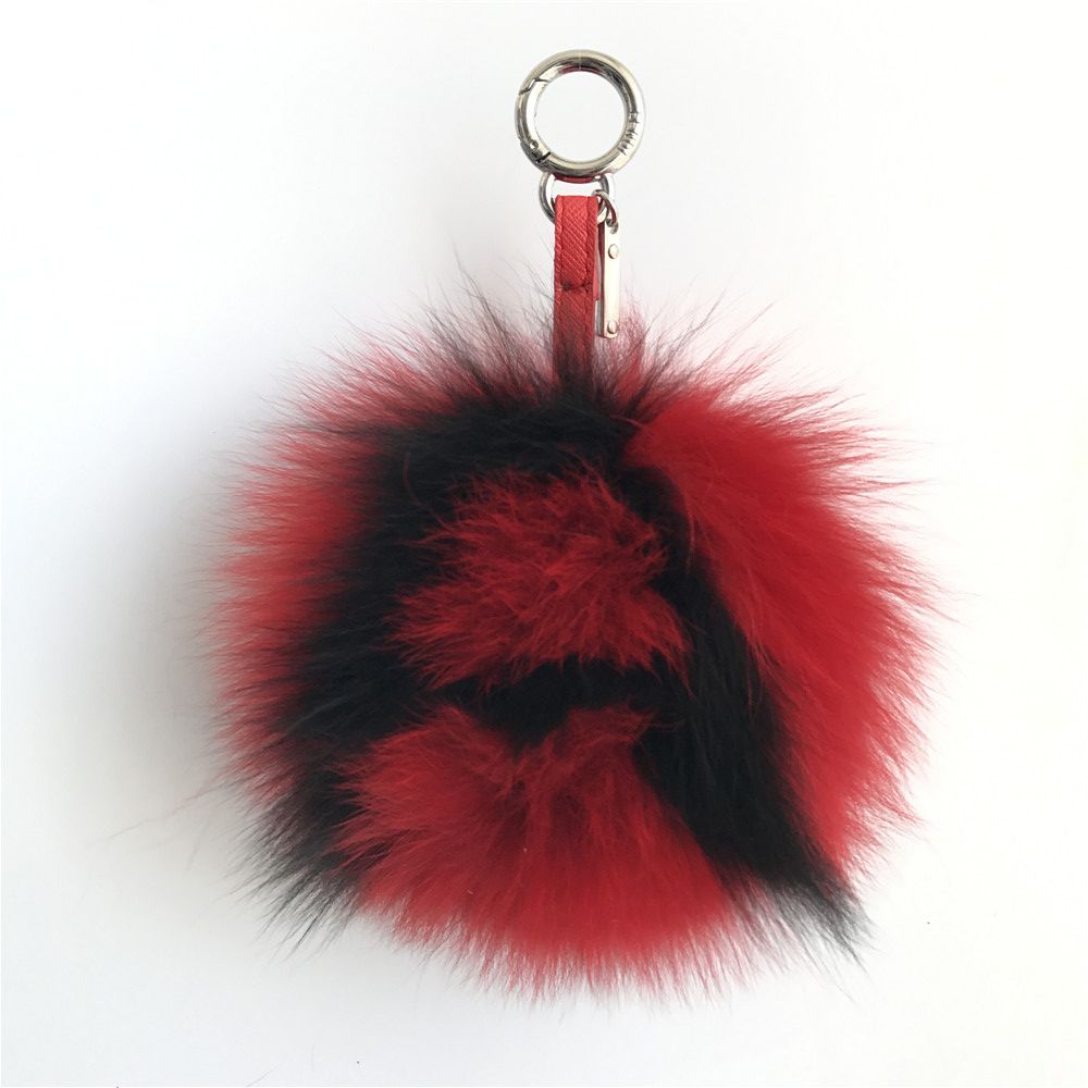 pom pom keyring with initial
